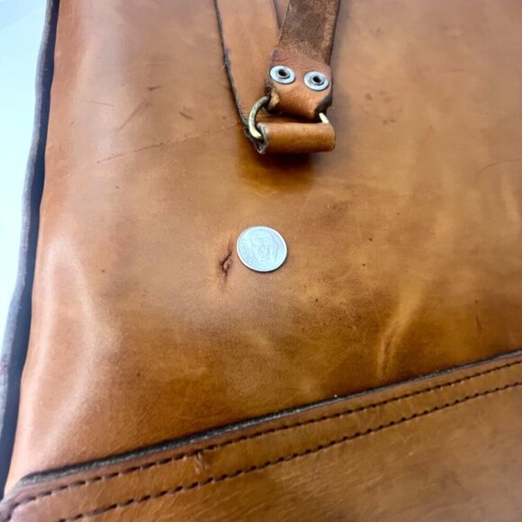 Vintage Executive Briefcase Leather with Braided Detail 16" x 13" Rare Computer - Picture 11 of 13